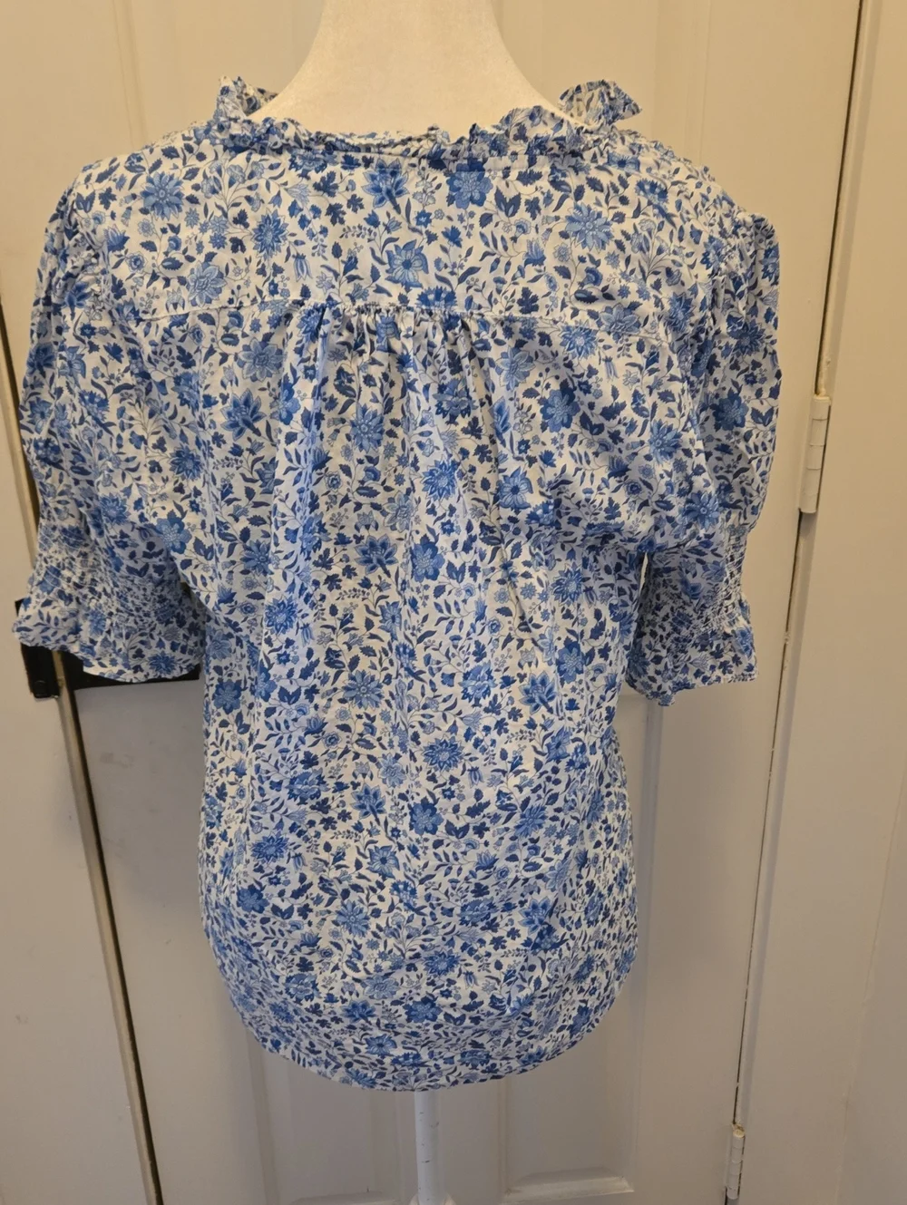J.Crew Ruffle-trim short-sleeve top in Liberty fabric size S